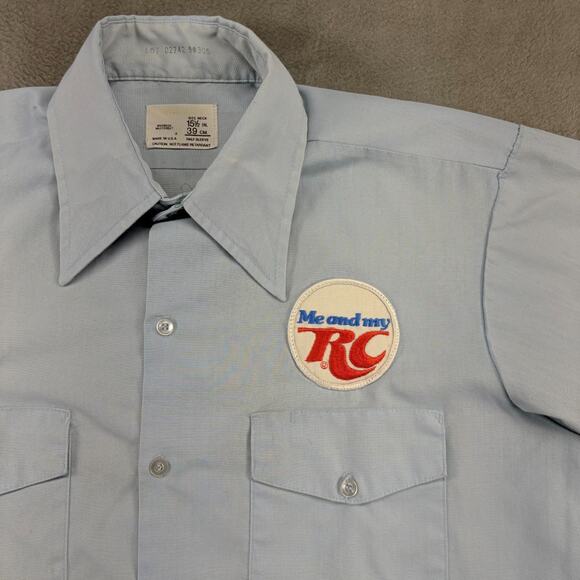 VTG RC Cola Delivery Uniform Work Shirt Men's Medium Half Sleeve Royal Crown USA - Picture 3 of 10